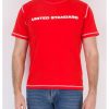 Manner Scalia-Gruppe T-Shirts | T-Shirt Aus Baumwolle Von United Tandard Mit Kontrastnahten Rd Rot