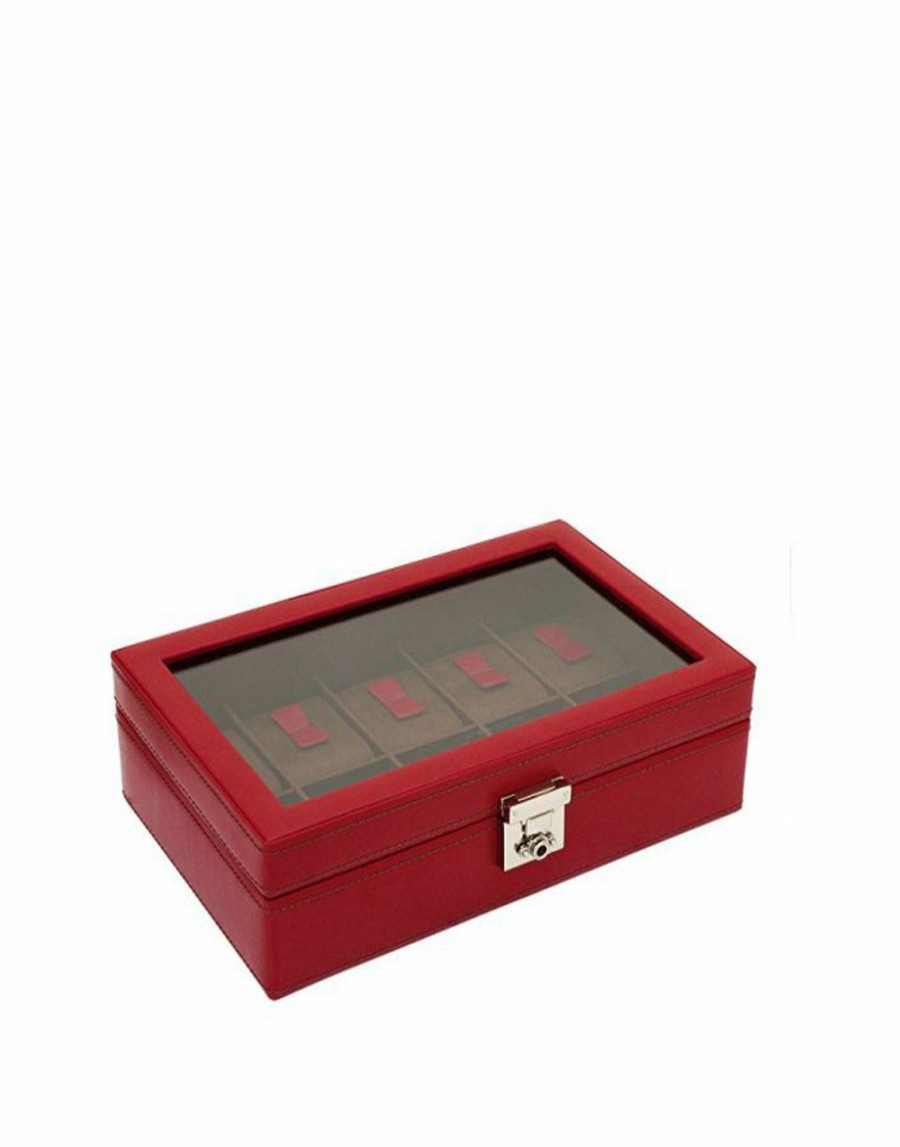 Manner Scalia-Gruppe Uhrengehause | Cofanetto Porta Orologi Friedrich23 Cordoba 10 Posti Rosso Rot