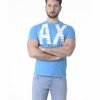 Manner Scalia-Gruppe T-Shirts | T Hirt Armani-Austausch Mit Maxi Tampa A/X Dresdner Blau