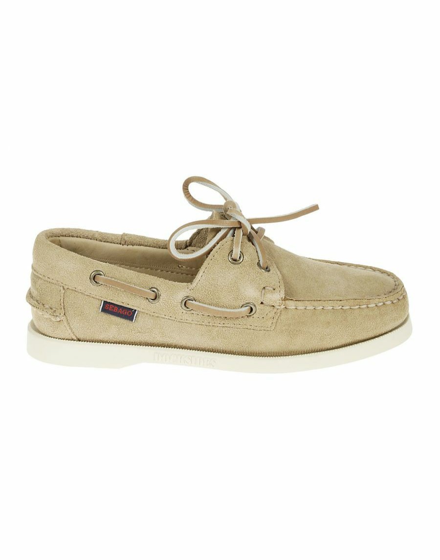 Frauen Scalia-Gruppe Flache Schuhe | Sebago-Loafer Aus Beigem Wildleder