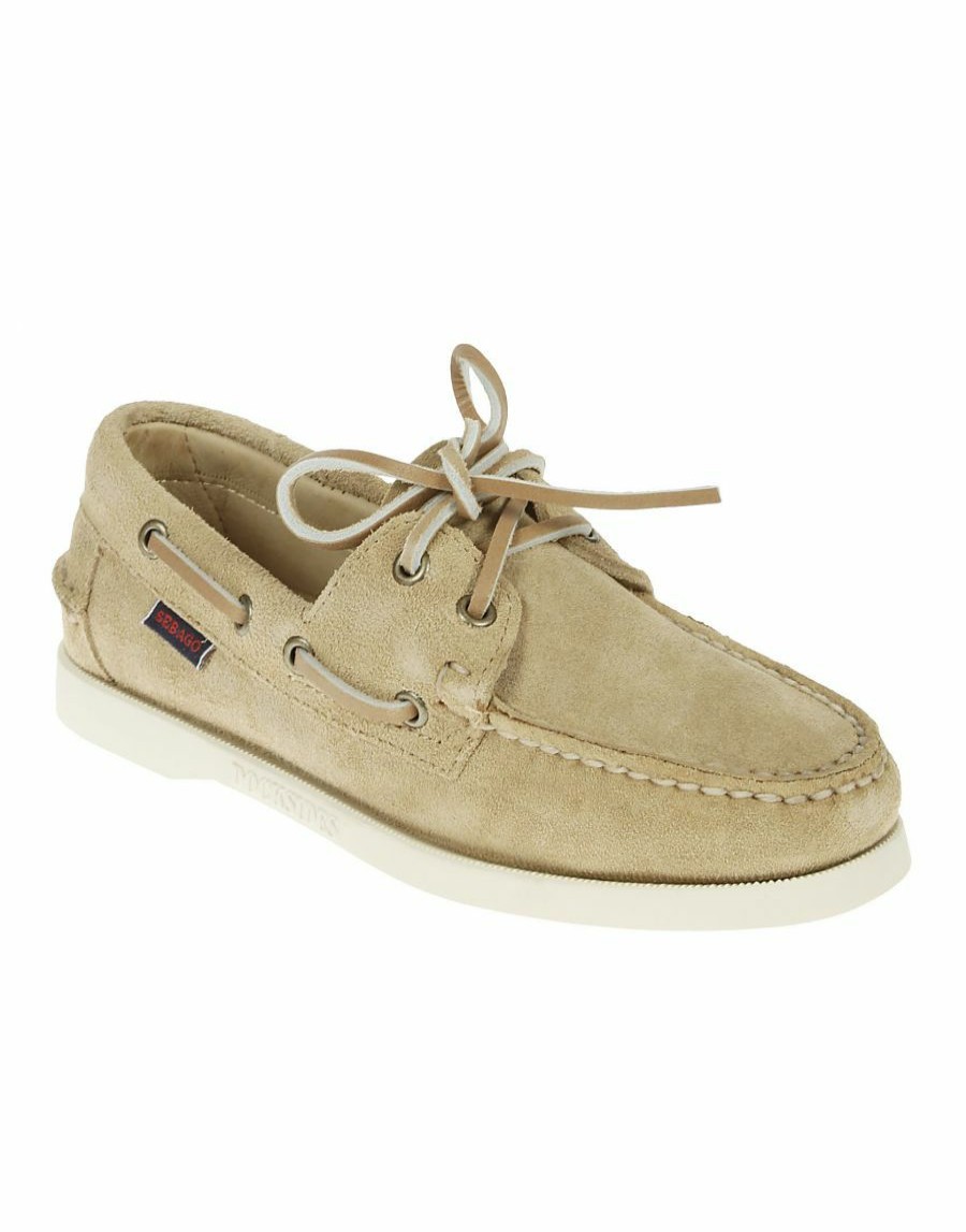 Frauen Scalia-Gruppe Flache Schuhe | Sebago-Loafer Aus Beigem Wildleder