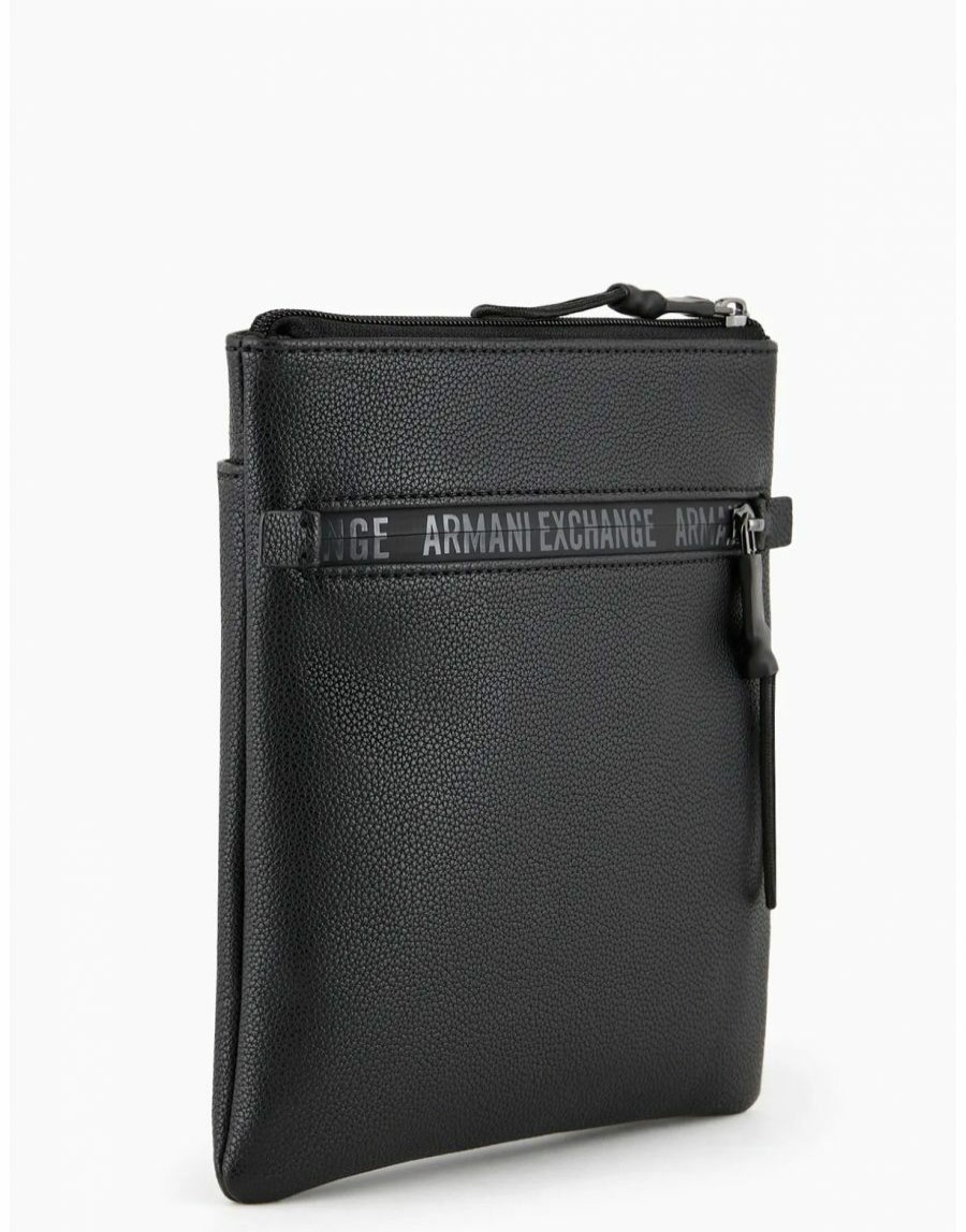 Manner Scalia-Gruppe Schultertaschen | Borsello Umhangetasche Von Armani Exchange In Tessuto Spalmato Nero