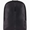 Manner Scalia-Gruppe Rucksacke | Armani Exchange Pc-Rucksack Aus Oko-Leder Mit Zentralem Reisverschluss Nero