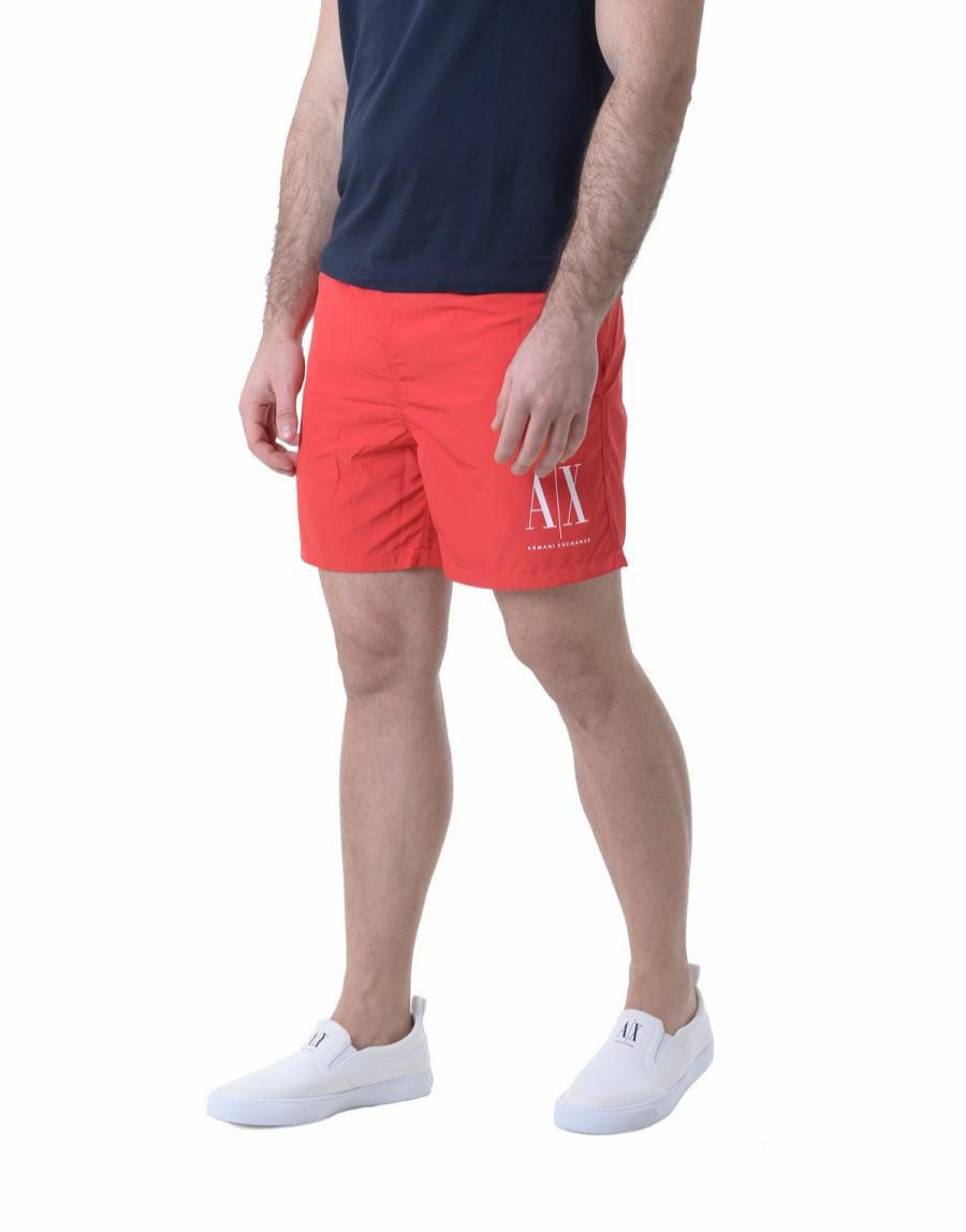 Manner Scalia-Gruppe Unterwasche | Armani Tauscht Strand-Boxershorts Mit Ogo Aus Rosso