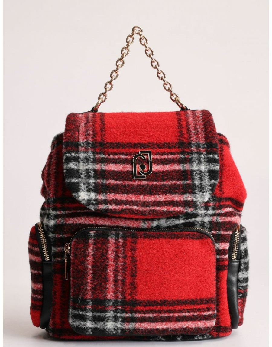 Frauen Scalia-Gruppe Rucksacke | Liu Jo Brionia Rucksack Aus Stoff Tartan-Rosen