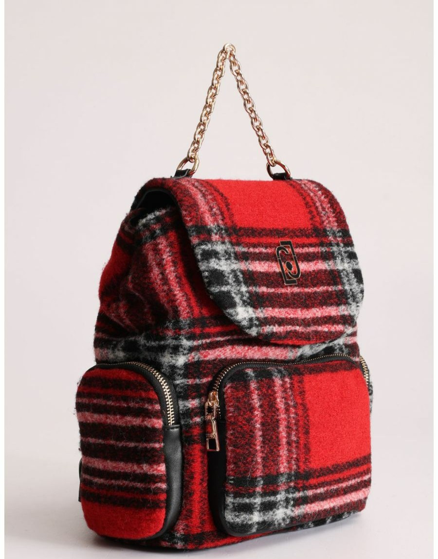 Frauen Scalia-Gruppe Rucksacke | Liu Jo Brionia Rucksack Aus Stoff Tartan-Rosen