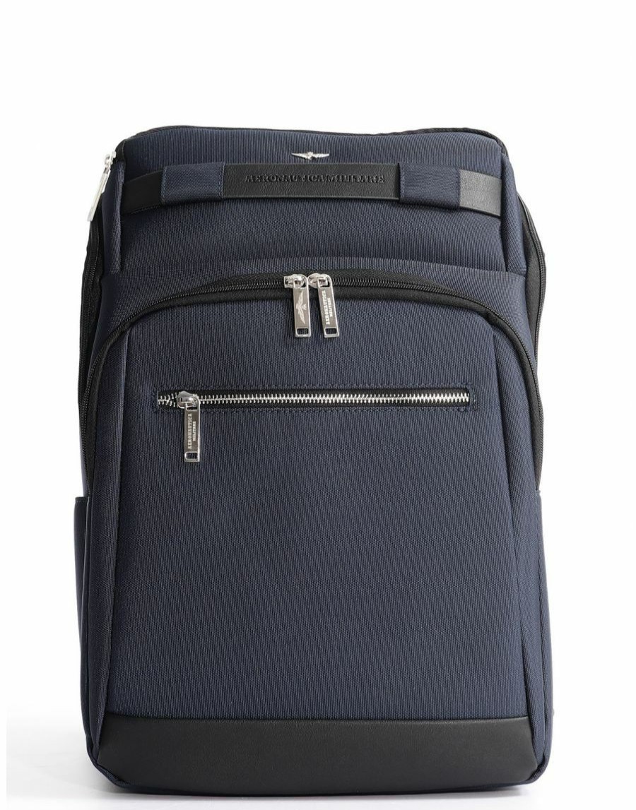 Manner Scalia-Gruppe Rucksacke | Aeronautica Militare Urban Backpack 15'' Pc-Halter Mit Mehreren Fachern Blau