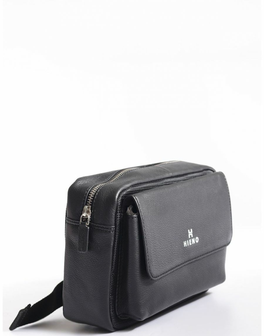 Manner Scalia-Gruppe Gurteltaschen | Hieno-Gurteltasche Aus Leder Und Wasserdichtem Stoff Nero