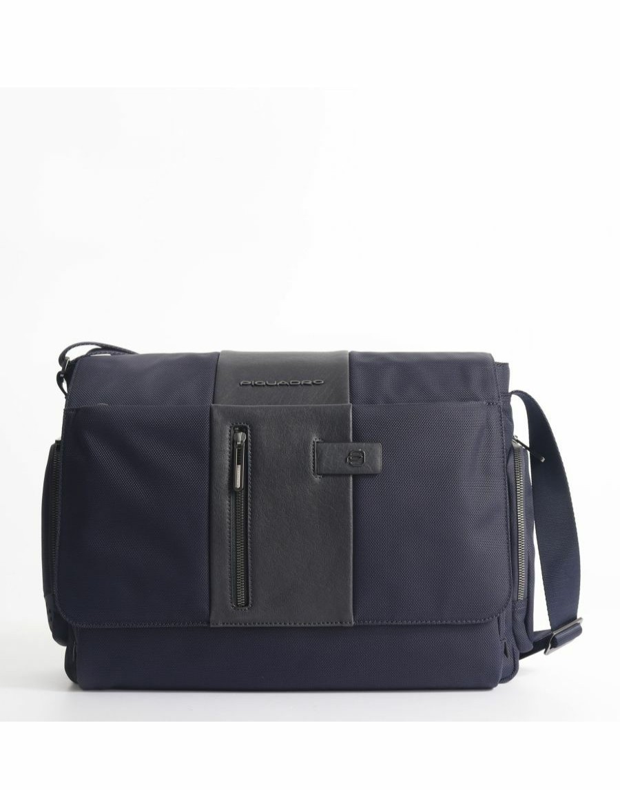 Geschaft Scalia-Gruppe Kuriertaschen | Piquadro Brief 2 Messenger Bag Mit Laptopfach Bis 14" Blau