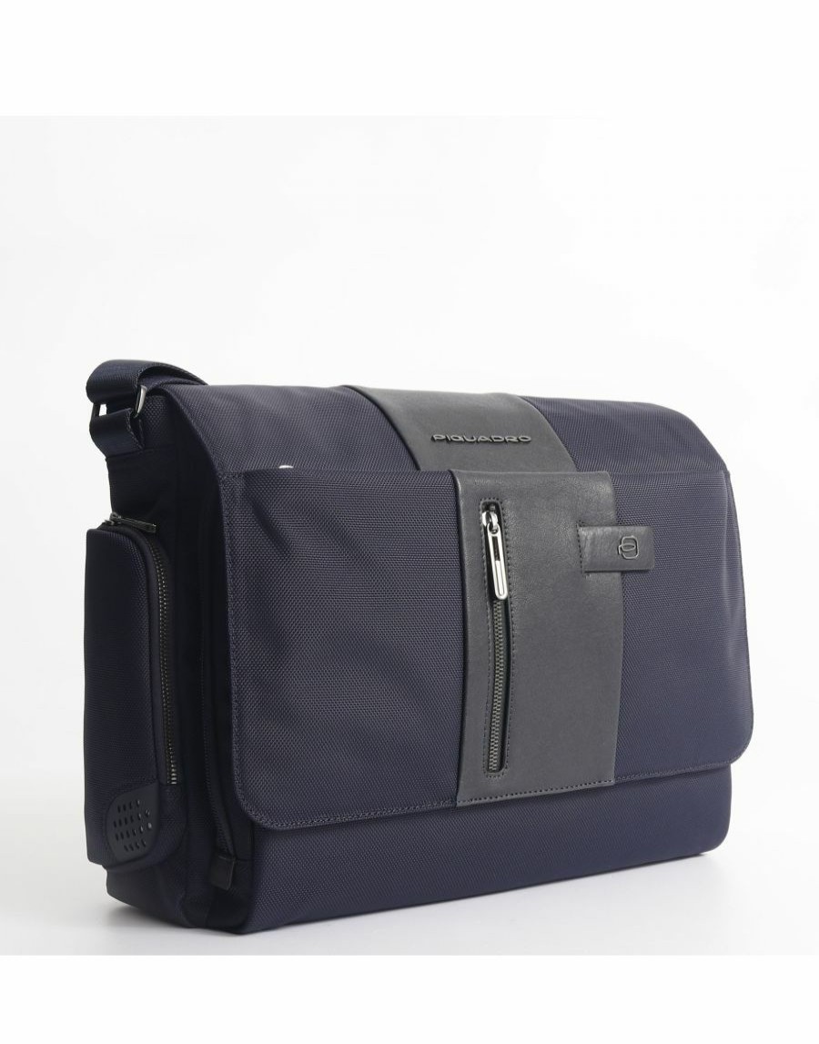 Geschaft Scalia-Gruppe Kuriertaschen | Piquadro Brief 2 Messenger Bag Mit Laptopfach Bis 14" Blau