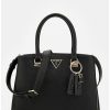 Frauen Scalia-Gruppe Handtaschen | Guess Denim Noelle Saffiano Handtasche Schwarz